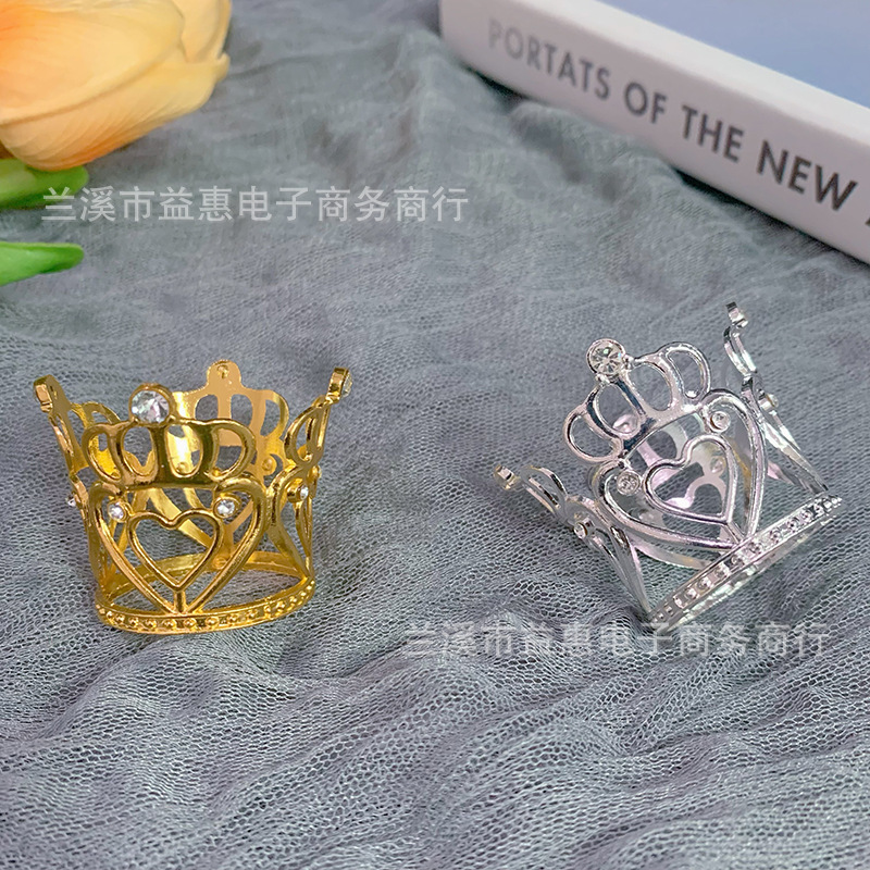 Аксессуары для головных уборов Amazon, новый сплав, двойная любовь, маленькая корона, детская праздничная корона, украшение для торта на день рождения