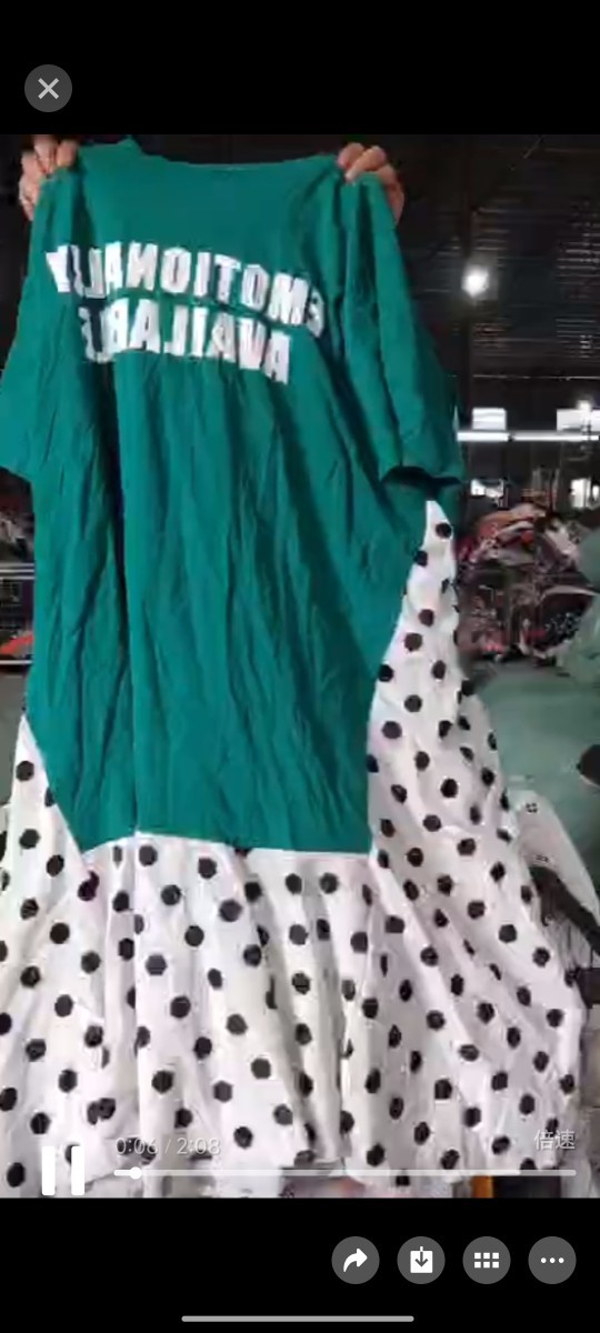 100% хлопковая платье-футболка с разрезом, короткий рукав, женская, корейский стиль, большой размер, средней длины, до колена, ленивый стиль, б/у одежда