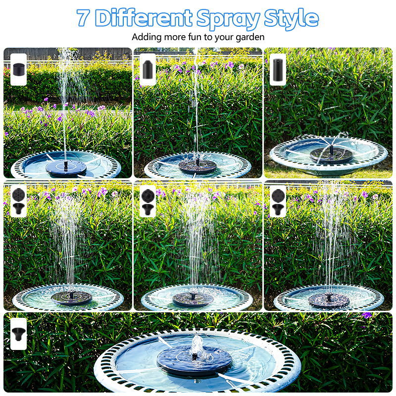 Amazon Garden Landscape Solar Energy Fountain Bird Tub Fountain Floating Fountain Solar Energy Landscape Fountain
