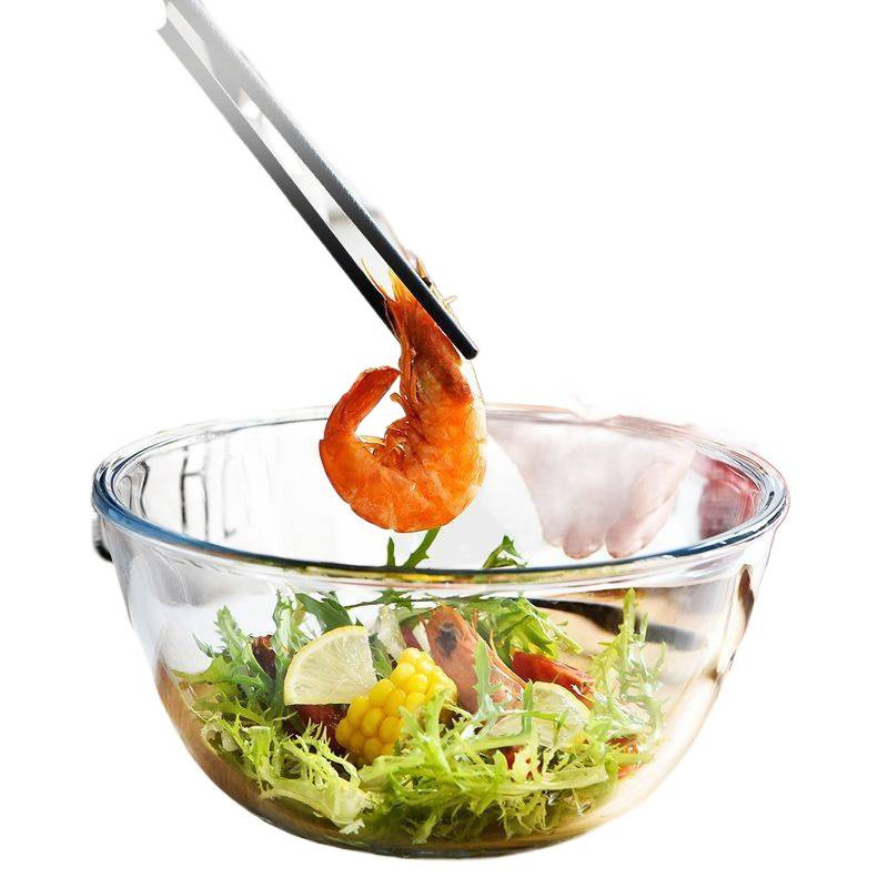 Tempered Glass Heat-Resistant and Non-Stick Basin Thickened Large-Capacity Egg-Beating Basin Baking Basin Salad Bowl Glass Container