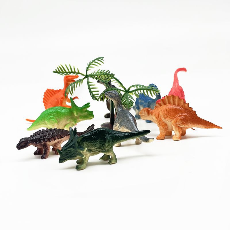 Spray Paint Mini Dinosaur Model Toy 13 Bulk Soft Rubber Simulation Dinosaur Toy Gashapon Machine Cross Border