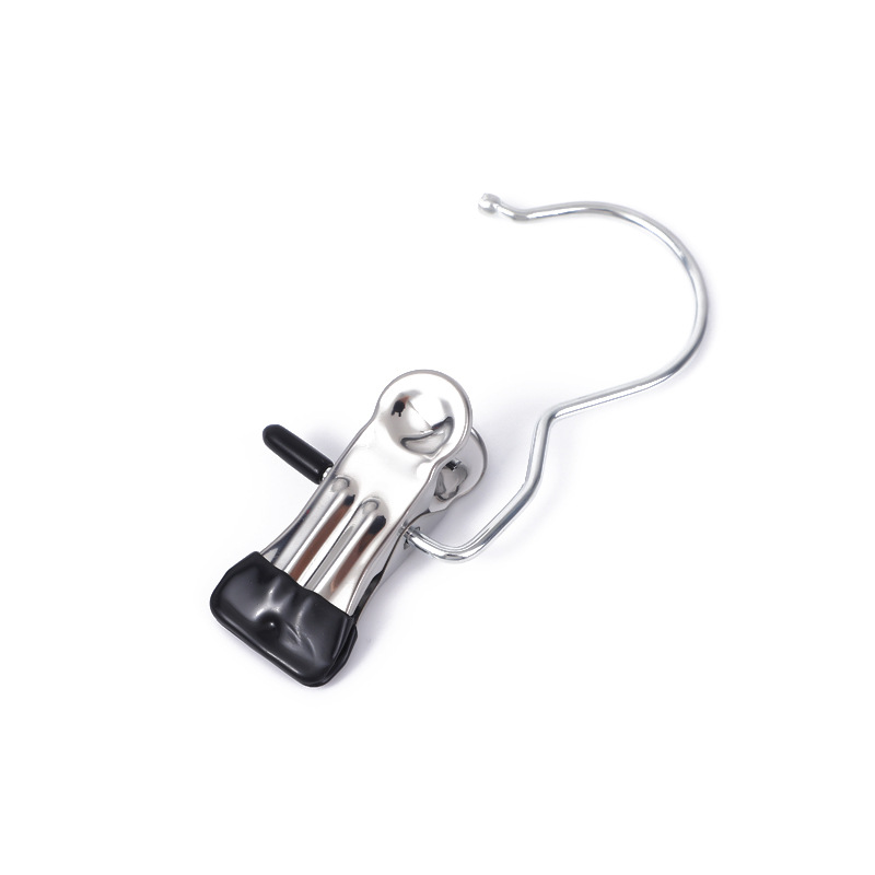 Three-character clip stainless steel clothes universal clip storage shorts clip fabric clip home socks drying clip hook wholesale