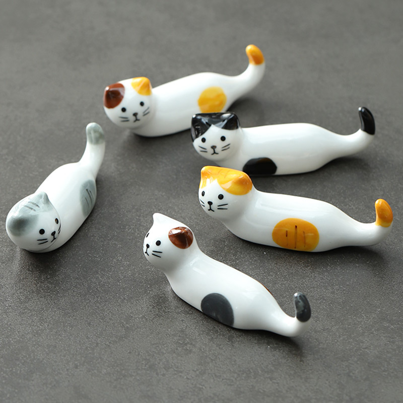 Держатель для палочек в виде кота из керамики, настольный подарок, для отелей