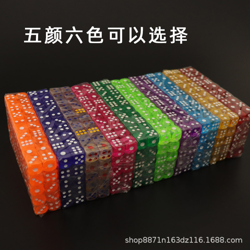 14mm transparent point color Crystal Dice sieve bar chess mahjong ktv acrylic dice factory wholesale