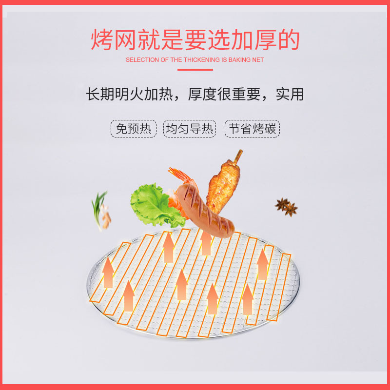 Spot Wholesale Barbecue Grate, Tea-Making Net Around the Stove, Round Edged Multi-Functional Barbecue Restaurant Disposable Barbecue Net