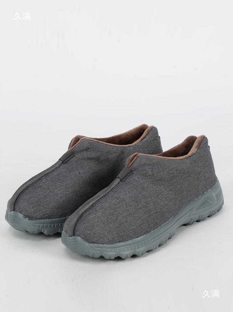 Winter Monk Shoes, Cotton Shoes for Men, Fleece-Lined and Thickeneded Monk Cotton Shoes, Woolen Flats, Boots, Monk Shoes, Women's Linen Woolen Flats