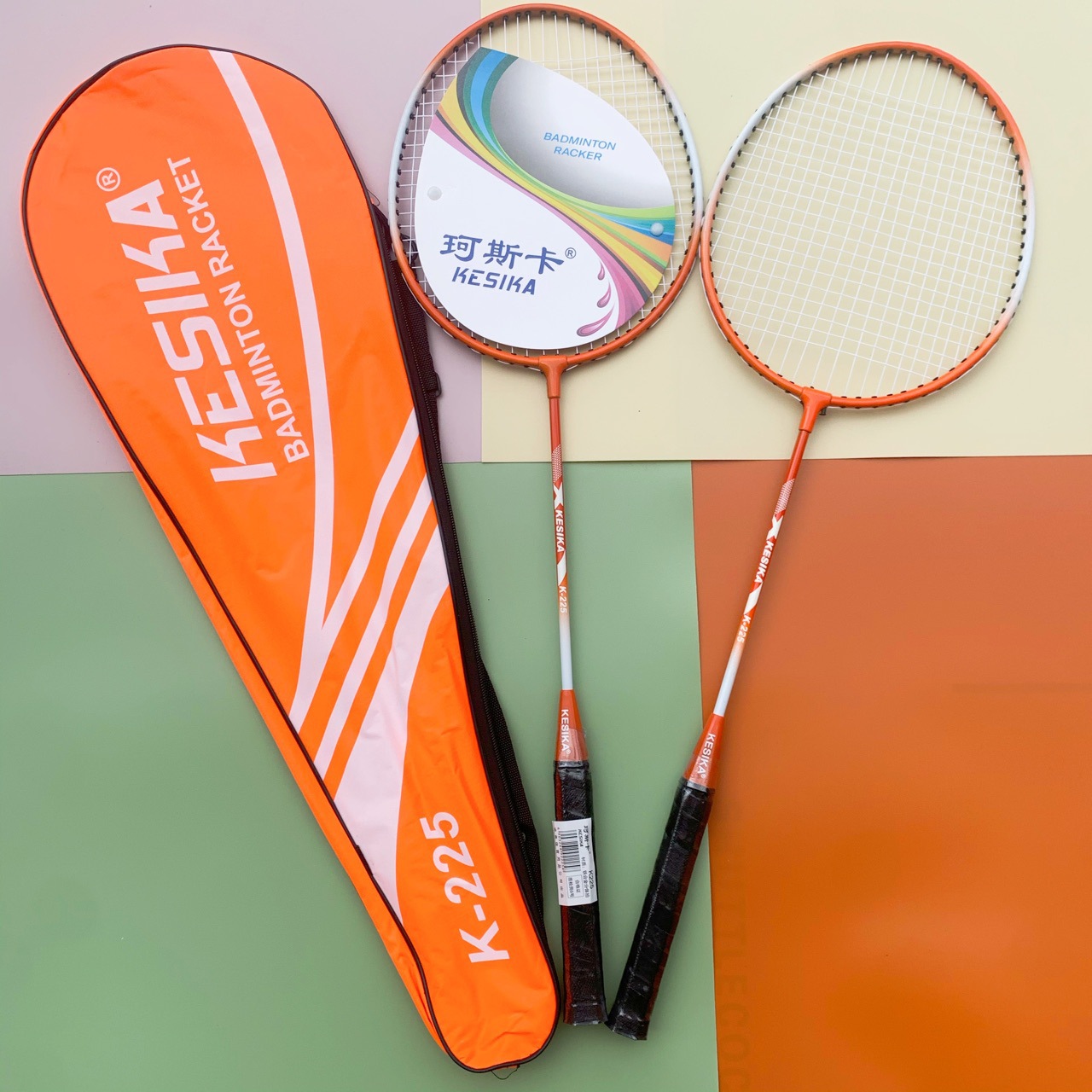 Genuine Coska K225 Badminton Racket Double Racket Durable Adult Student Professional Training Racket Set