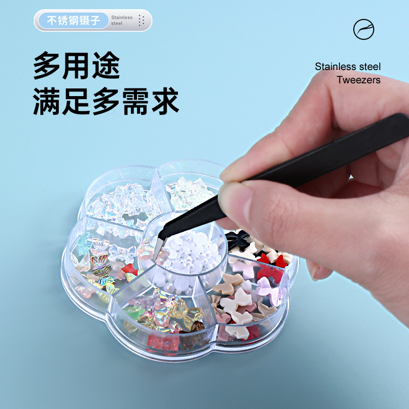 Diamond Painting Rhinestone Tweezers 9CM Stainless Steel Elbow Tweezers DIY Gadget Straight Elbow Tweezers