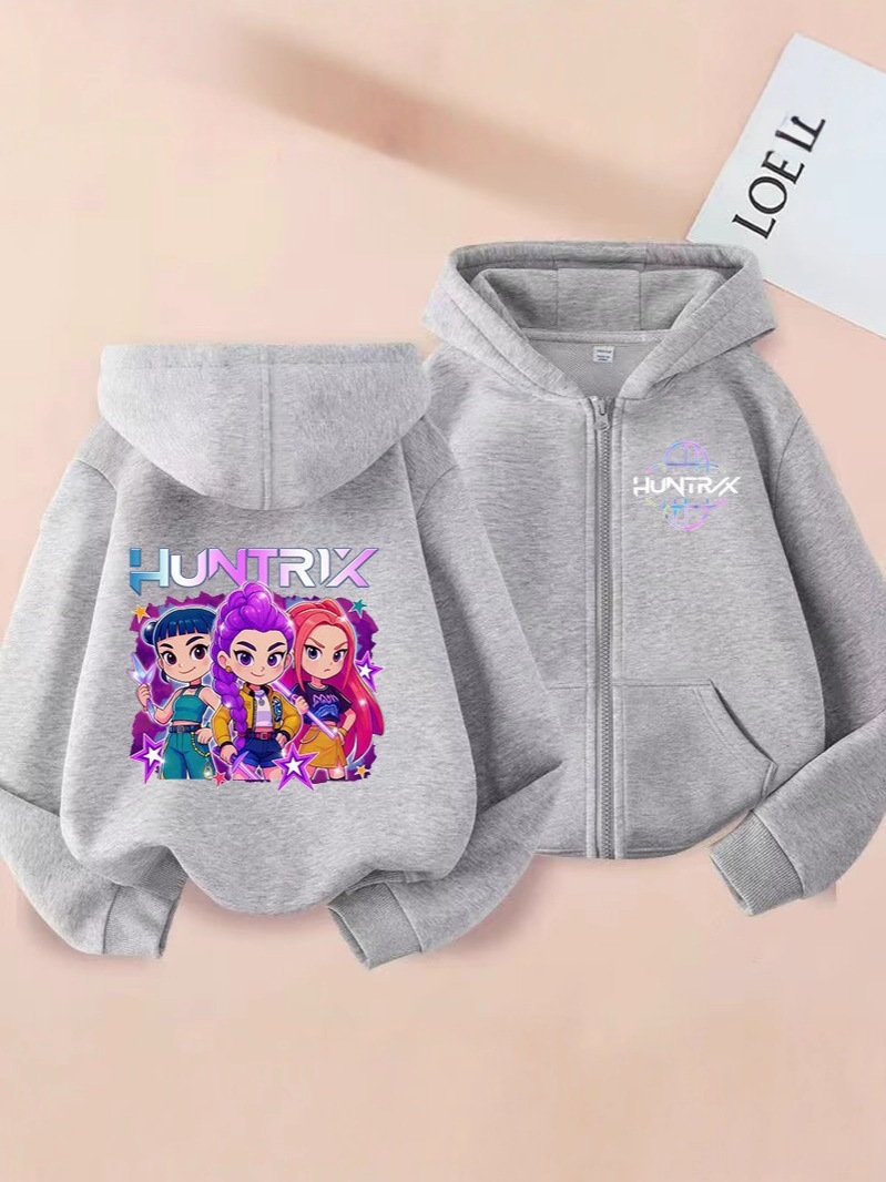 2025 Cross-Border Children's Zipper Hoodie Cartoon Girl Fashion Children's Clothing Autumn Sweatshirt Ready Stock Wholesale Cross-Border