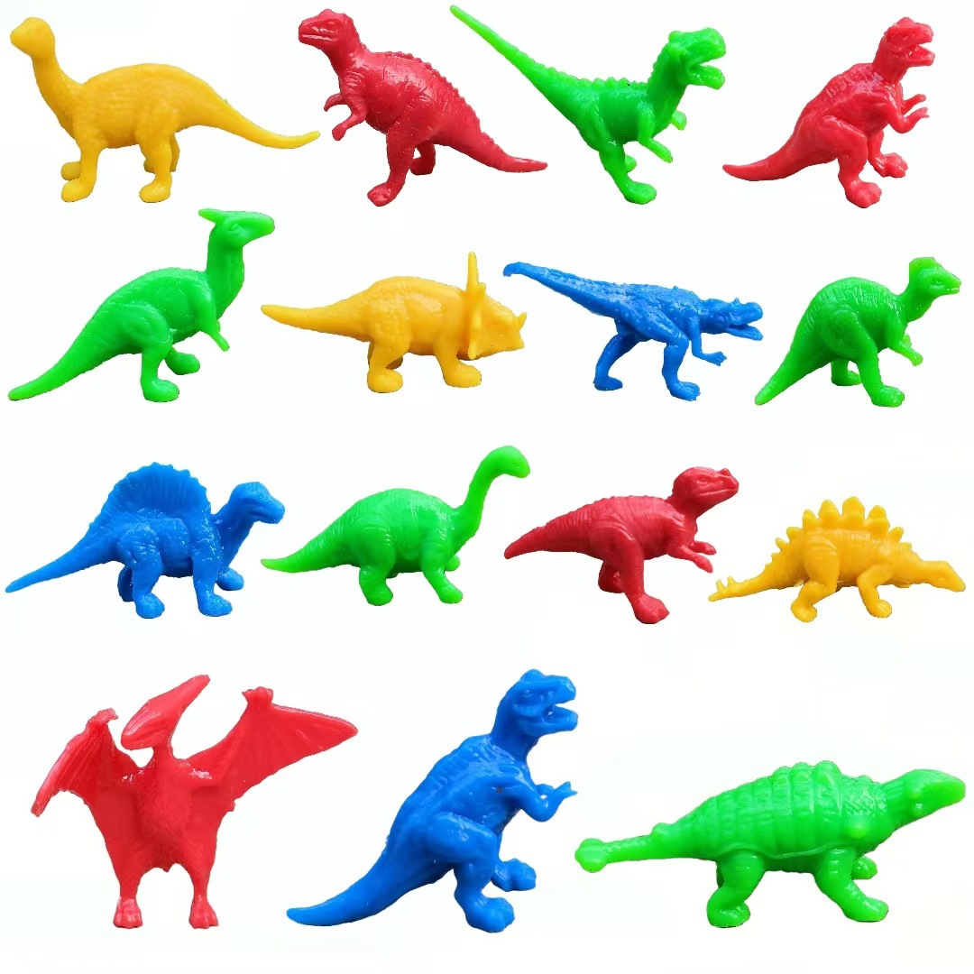 A Variety of Mini Plastic Dinosaurs, Solid Dinosaur Toy Sets, Archaeological Dinosaur Models That Can Be Used as Gashapon Fillings