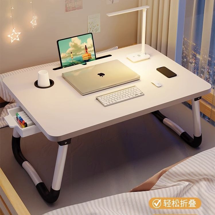 Foldable Bed Small Table Computer Desk Student Dormitory Upper Bed Study Table Home Bedroom Bay Window Lazy Book