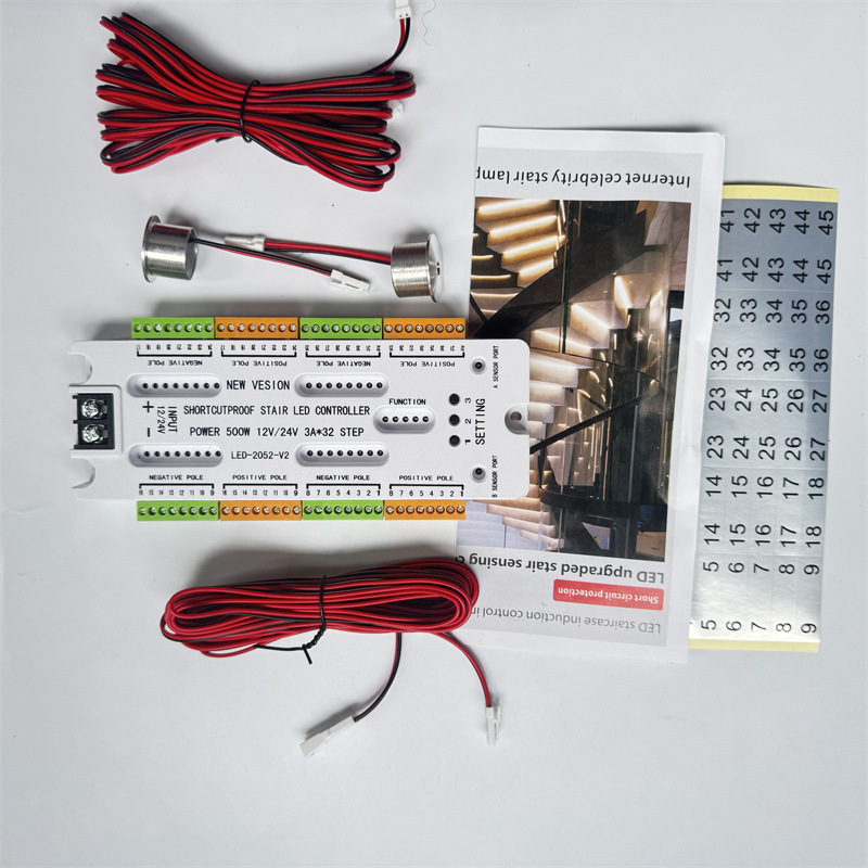 English Step Lamp Two-Wire Sensor Running Water Follow-Up Partition-Grade Full-Bright 12V24V Universal Anti-Short Stair Controller