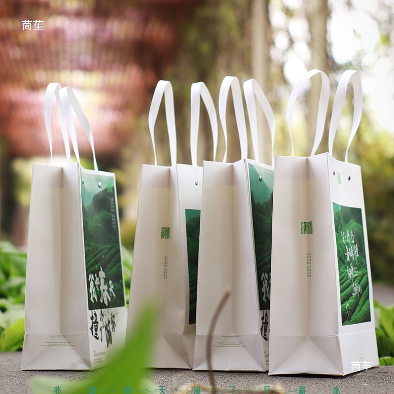 Mingqian Longjing Gift New Packaging Bag Handbag Biluochun Green Tea New Tea Huangshan Maofeng Spring Tea Anji White Tea