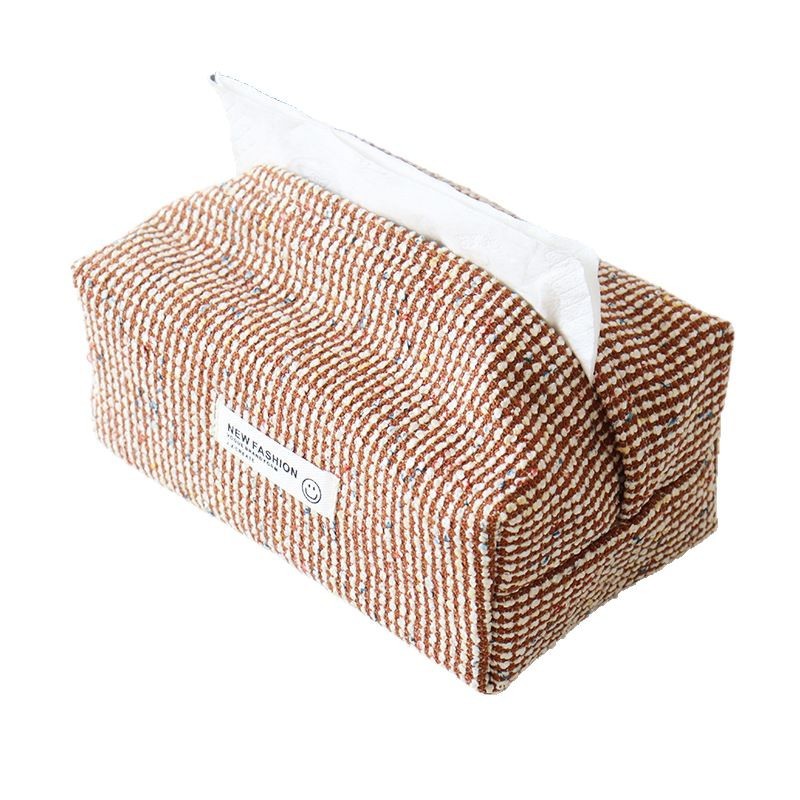 Fabric Tissue Box Living Room Household Coffee Table Paper Box New Chinese Napkin Box Set Point of Hemp Car Paper Set