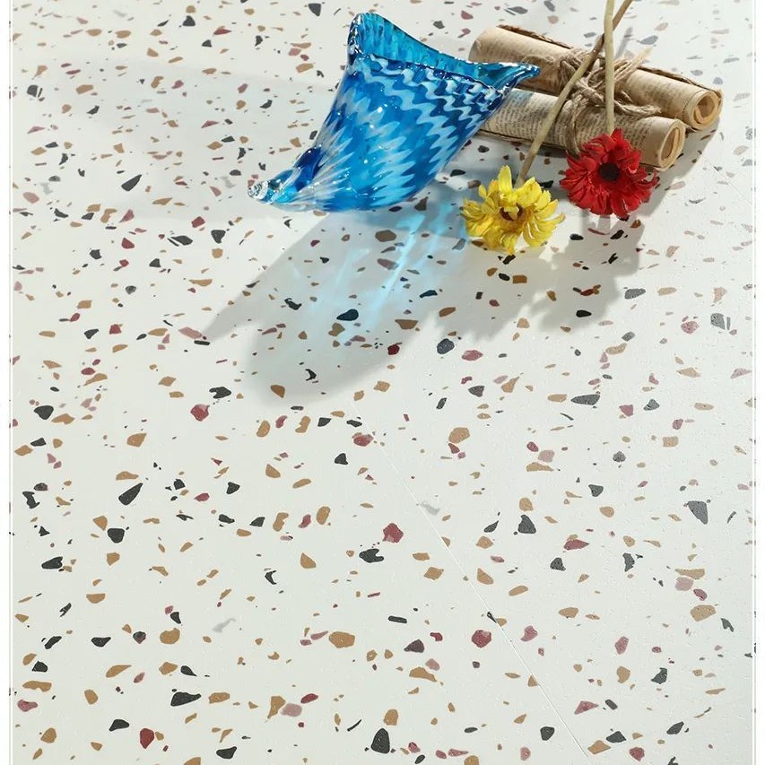 Spc Stone Plastic Flooring Imitation Stone Pattern Micro-Cement 5mm New Waterproof Interlocking Indoor Bar Board Home Use Factory Direct Sales