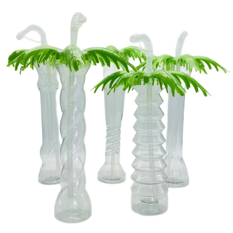 Source Factory In-Stock Coconut Tree Cup Summer Beach Outdoor Juice Drink Courtyard Long Neck Cup Torch Dumbbell Coconut Tree