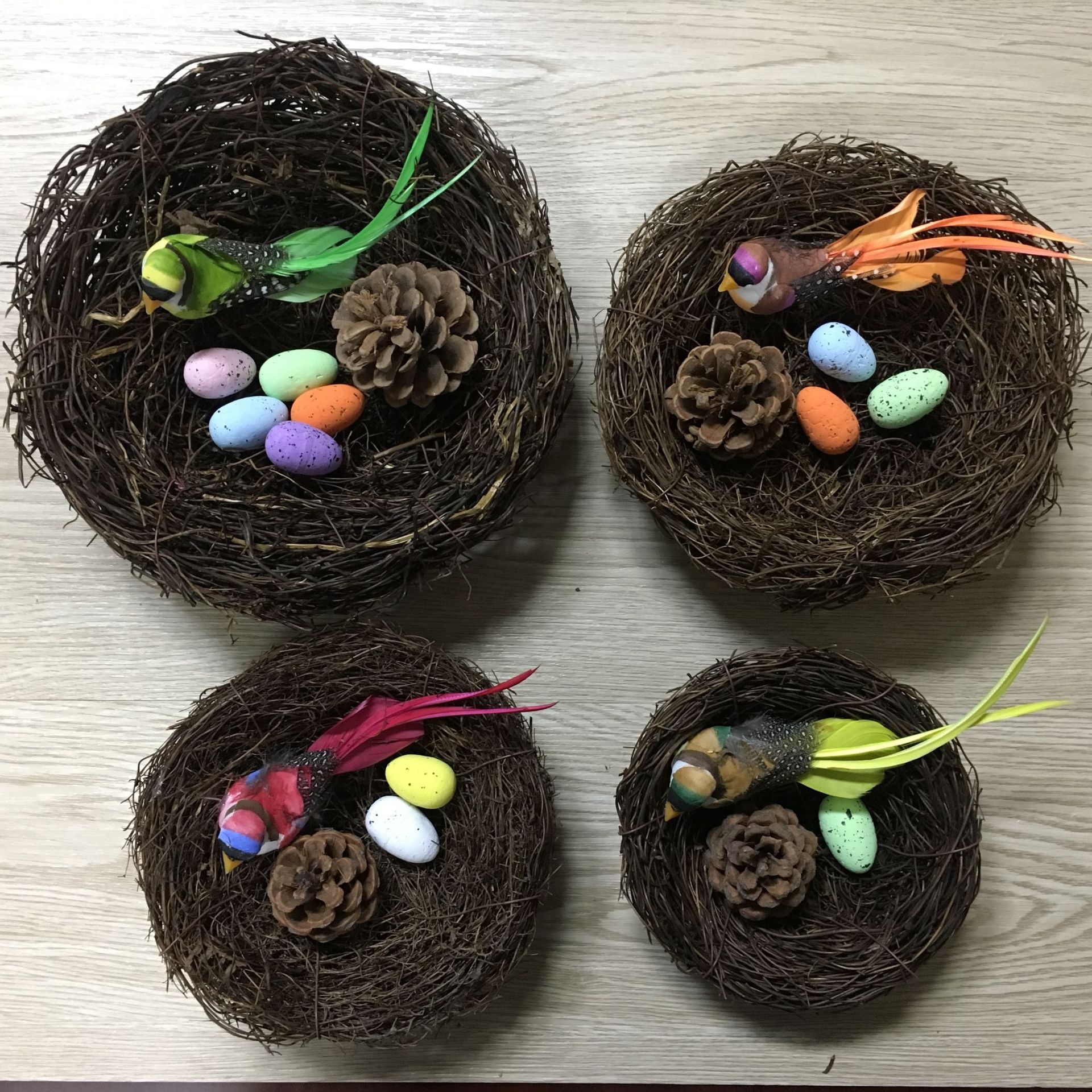 Пасхальное гнездо для птиц из ротанга, ручная работа, фотопродукт