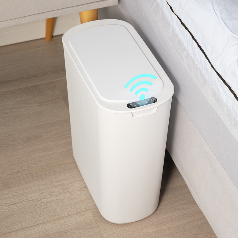 Умная индукционная мусорная корзина, автоматическая с крышкой, для туалета, узкая корзина для мусора с электрическим механизмом