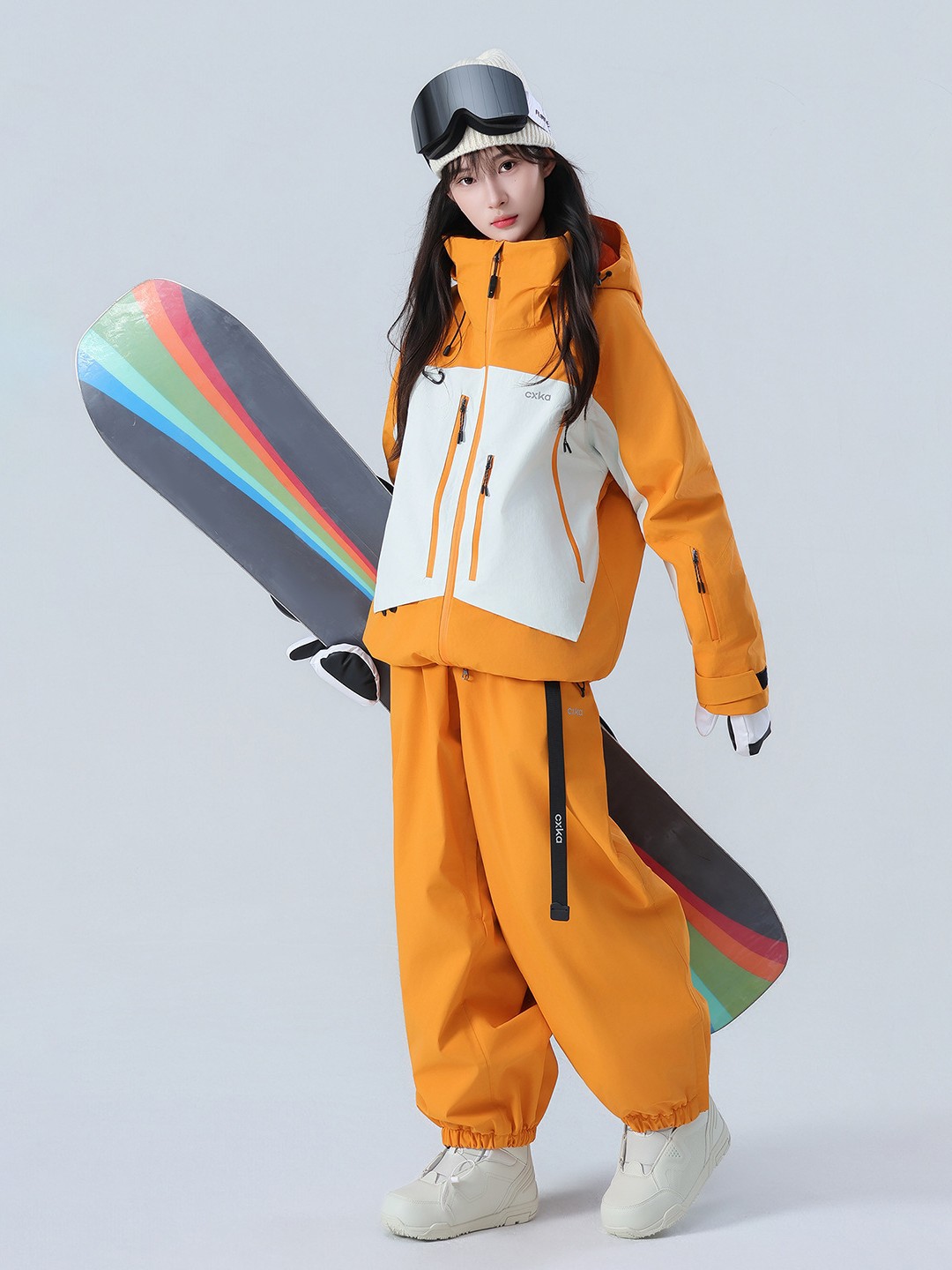 Ski Suit Set for Women and Men, Waterproof and Thickened Full-Glue Professional Snow Suit Top and Pants Set 3L Color Matching
