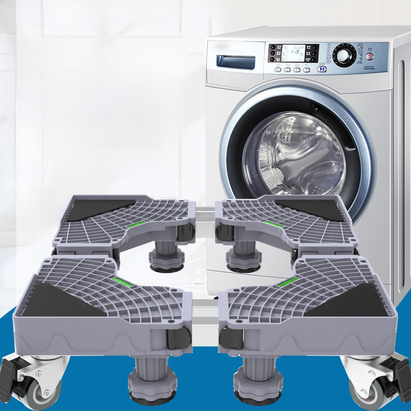 Gray Universal Washing Machine Base Pulley Brake Lifting Mobile Base Bracket Storage Rack Home Appliance Bracket