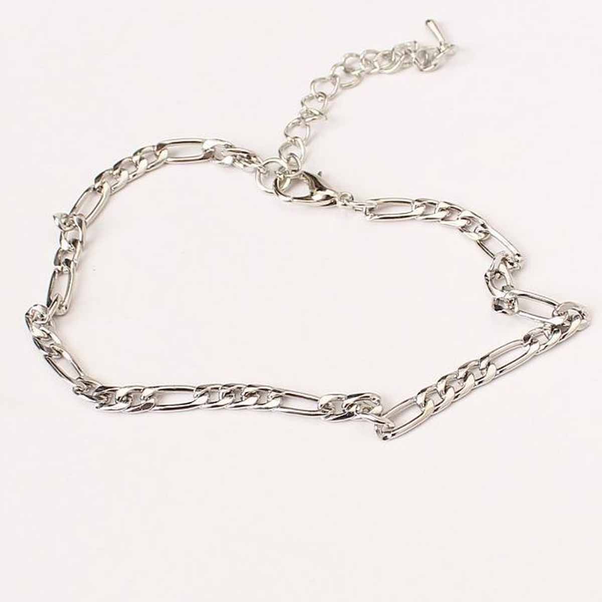 European and American foreign trade jewelry fashion simple versatile metal chain women's anklet is called naked chain