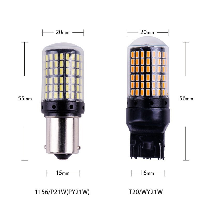 Car Led Turn Signal Brake Light 1156 144Smd 3014 High Brightness Reversing Light Decoding Constant Current Anti-Stroboscopic