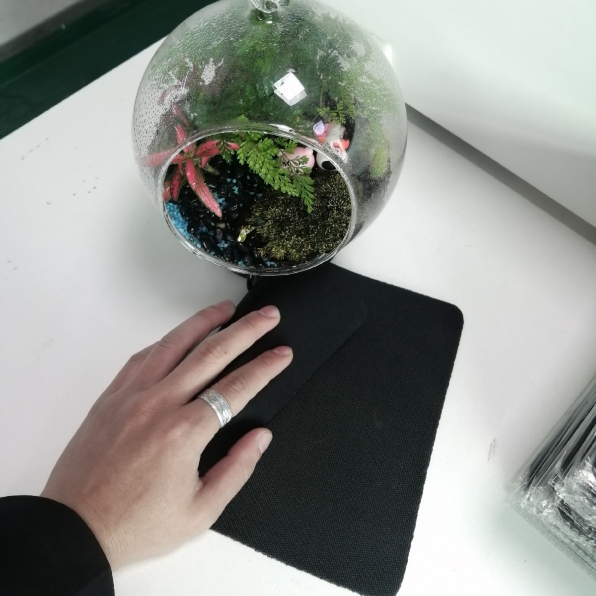 Wantu Factory Black Spot Small Logitech Mouse Pad All Black Mouse Pad Computer Pad Desktop Pad Small Mouse Pad