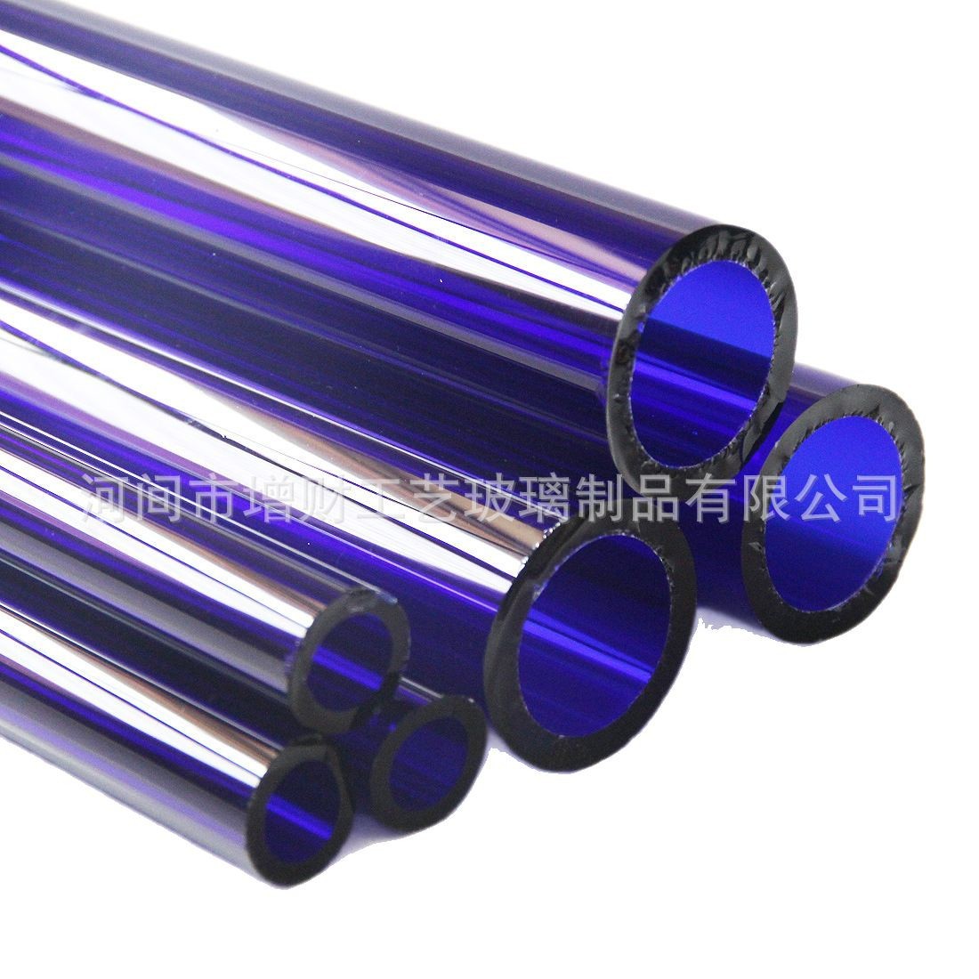 Processing of Colored High Borosilicate Heat-Resistant Irregular Glass Tubes, Double Blue Thickened High-Temperature Resistant High-Transparency Glass Accessories