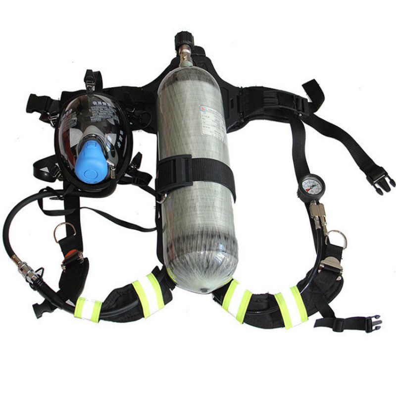 Самоспасательный дымозащитный кислородный полнолицевой маска для горного дела положительное давление воздушный респиратор углеродное волокно устройство для дыхания