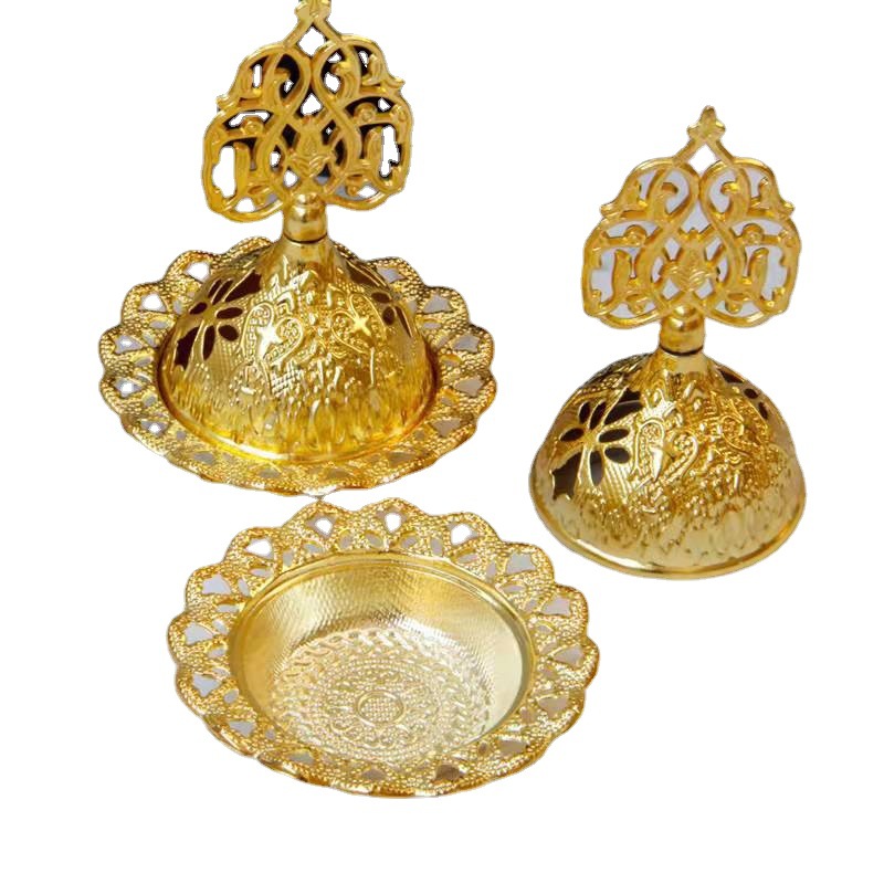 [Source Manufacturer] Cross-border Golden Hollow Middle East Arab Censer Metal Censer Tower Censer Sandalwood Censer