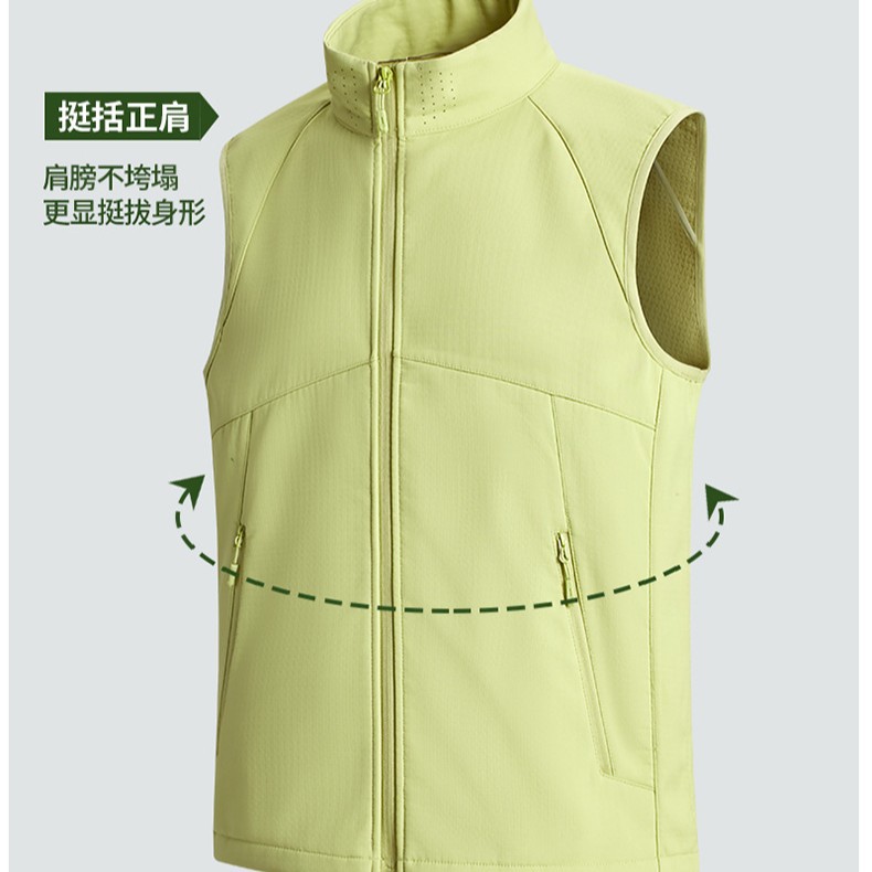 Легкий водонепроницаемый и ветрозащитный жилет на осень и зиму 2025 года, мягкая оболочка, однотонный, стойка, для мужчин и женщин, для бега и спорта