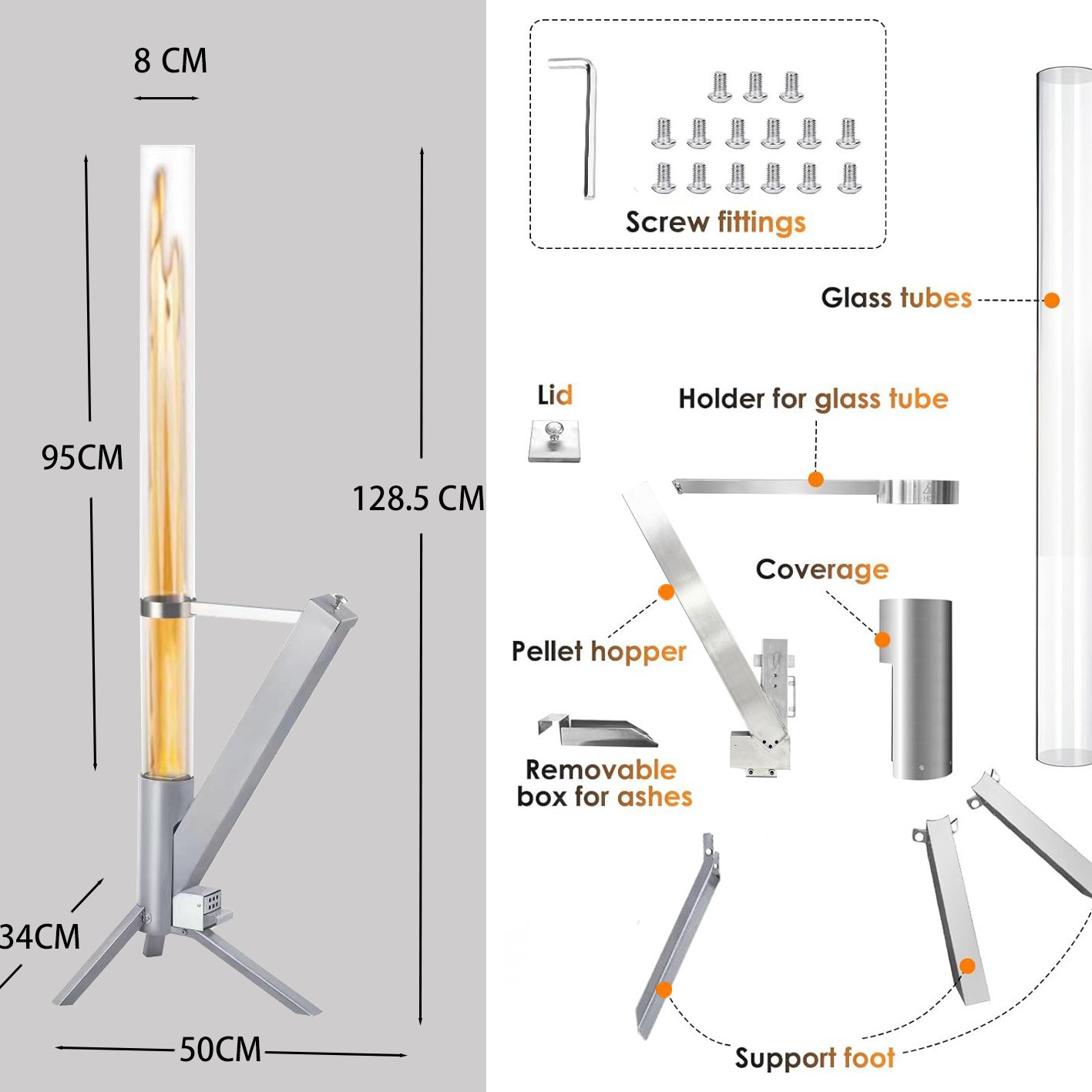 Кросс-бордерная ракетная печь, домашняя отопительная печь, уличная кемпинг-портативная интегрированная стеклянная печь, печь из нержавеющей стали