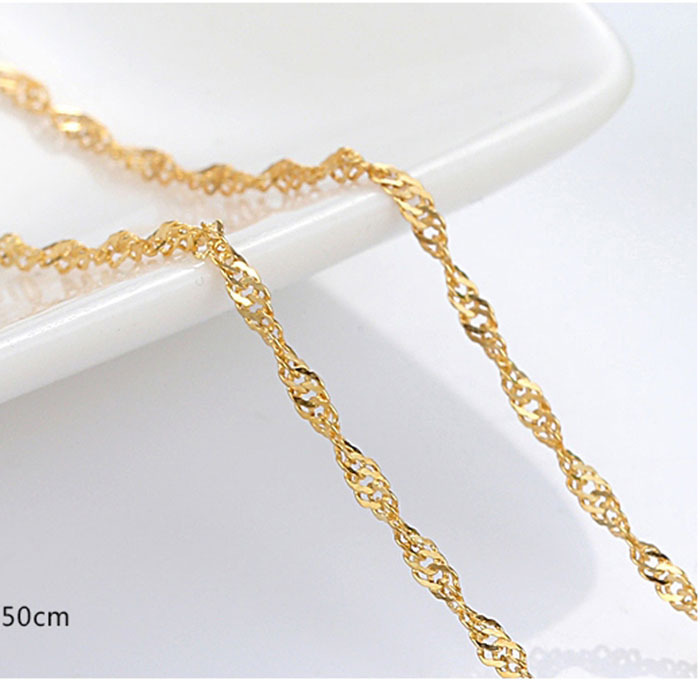 Silver Imitation 14K/18K Necklace for Women, Clavicle Chain, Gold-Plated Chain, Bare Chain, Extended Chain, Non-Fading