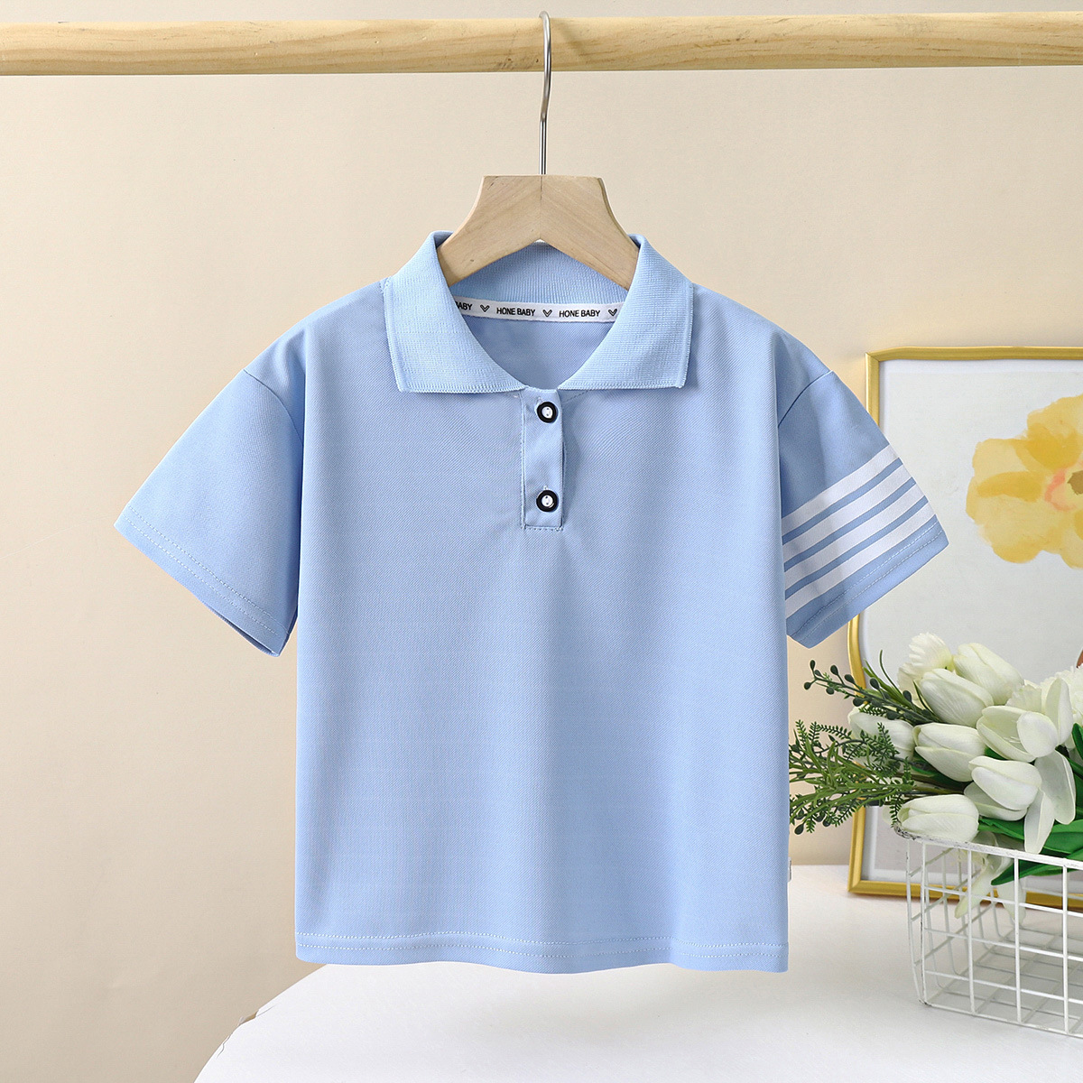 Children's short sleeve T-shirt summer new boys polo shirt Korean lapel summer half sleeve thin children's clothing wholesale