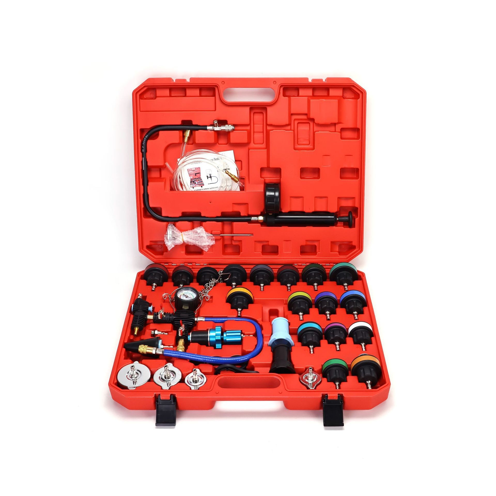 Car Water Tank Pressure Leak Detection Tool 14/18/28/34 Pieces Coolant Replacement Leak Detector Vacuum Pressure Gauge