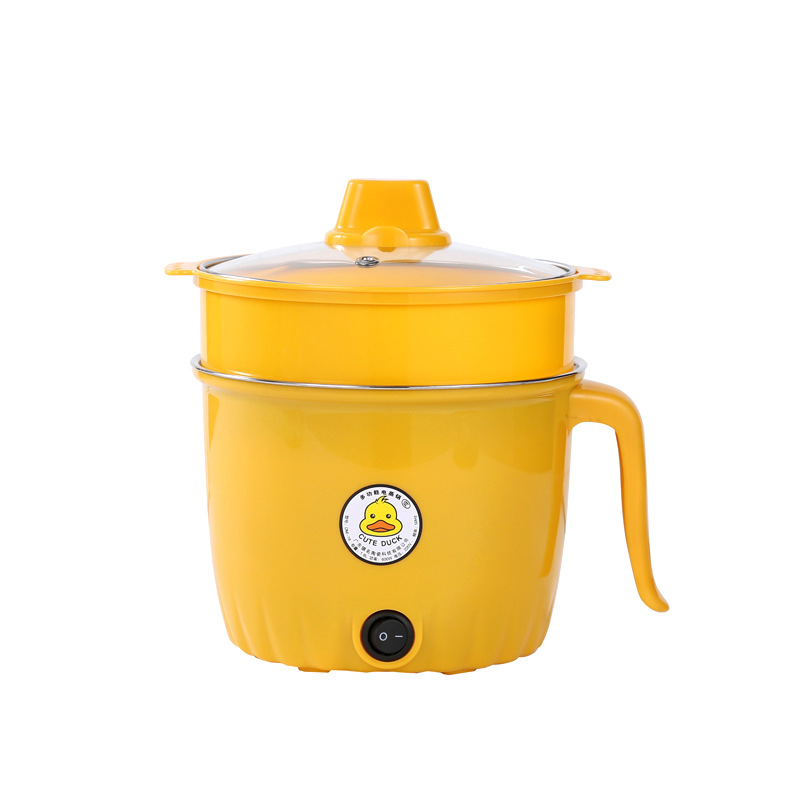 Little Yellow Duck Electric Cooking Pot Multifunctional Electric Hot Pot Mini Student Dormitory Electric Hot Pot Noodles Instant Noodles Gift Wholesale