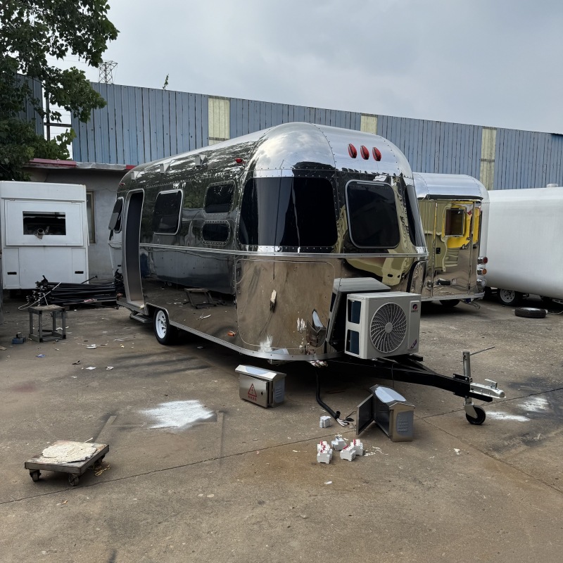 Trailer Rv Dining Car Mirror Stainless Steel American Retro Style Camping Style Outdoor Accommodation and Catering All-In-One Solution