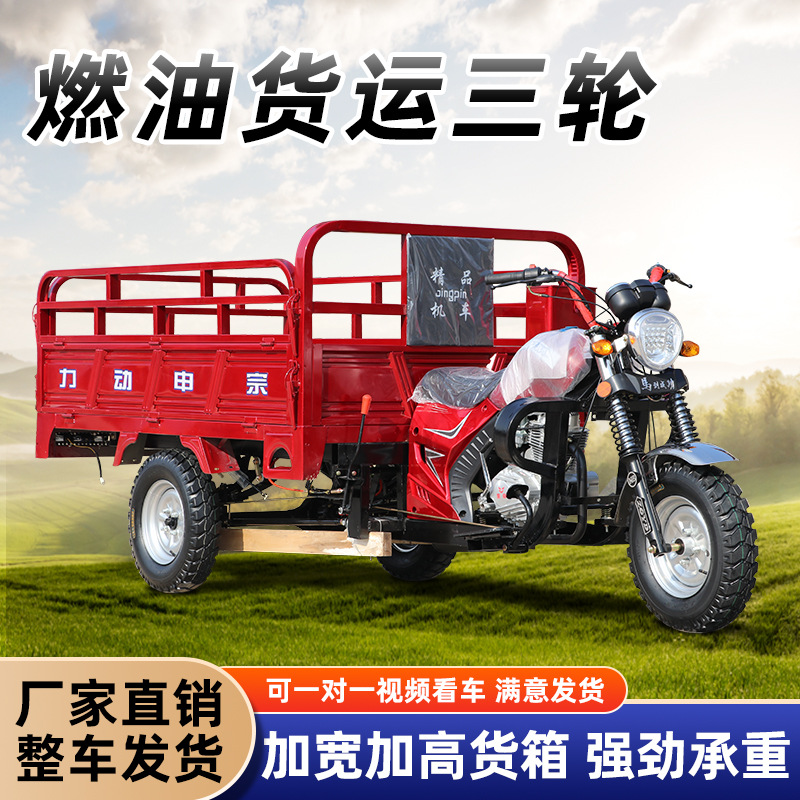 Export Foreign Trade Gasoline Three-Wheeled Motorcycle Zongshen Power Fuel Vehicle Freight Agricultural Dump Tricycle