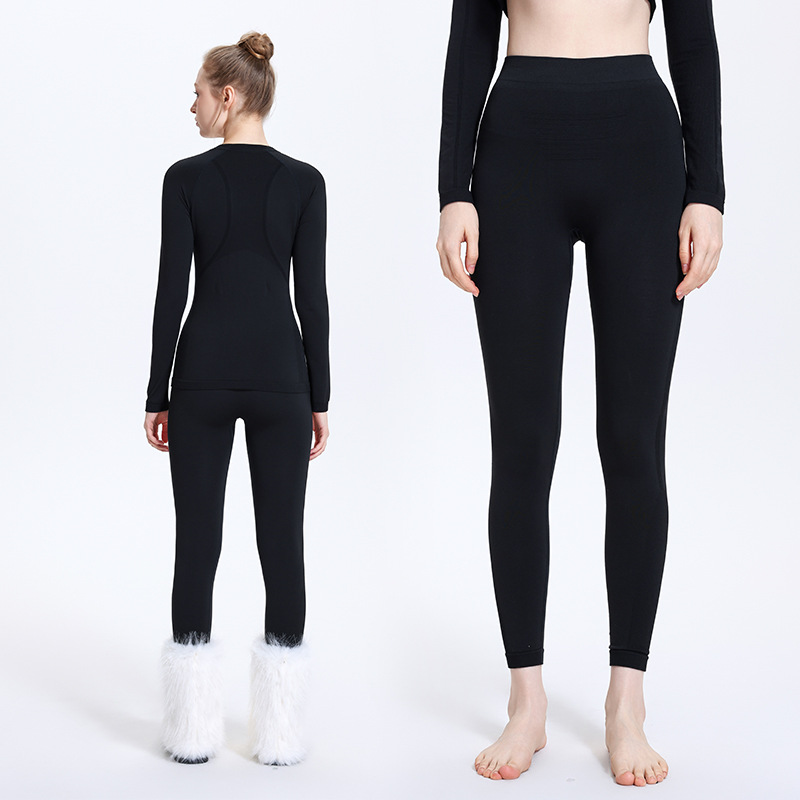 Autumn and Winter Merino Wool Ski Clothing Intimates Set Outdoor Mountaineering Breathable Sweat-Wicking Compression Thermal Clothing