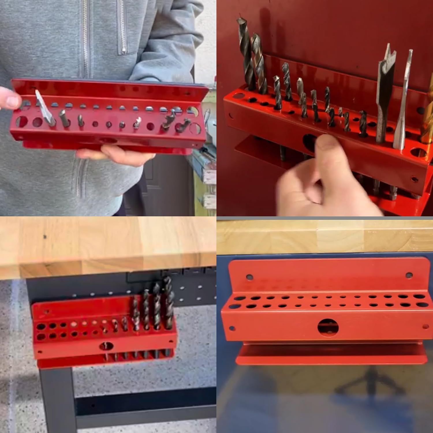 Drill Bit Organizer, Heavy Duty Design, Quick Access Magnetic Mount Drill Bit Holder, Anti-Scratch Magnetic Work