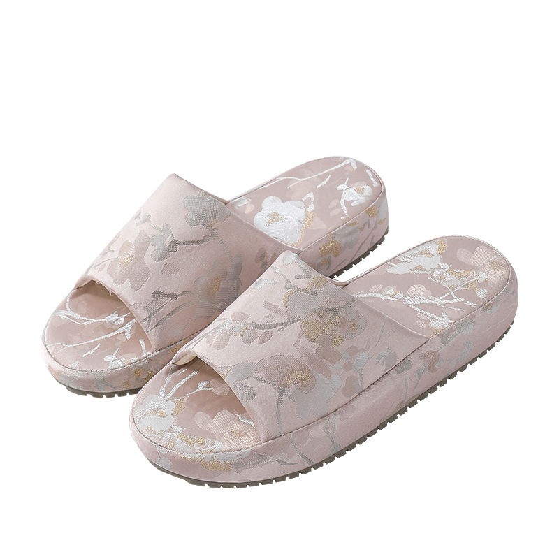 New Chinese Basin Slippers for Women 2025 Spring and Summer New Indoor Thick Bottom Non-slip Breathable Home Sandals for Women