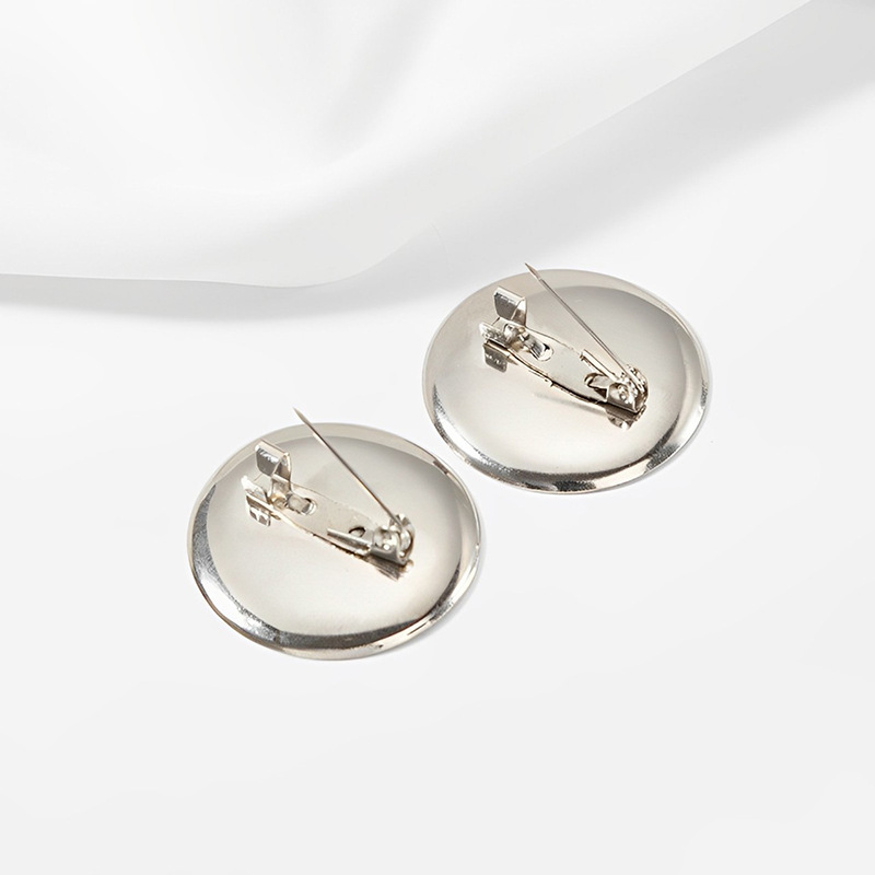 Manufacturer Wholesale Metal Disc Pin Dual-Purpose Round Tray Brooch Corsage Base Buckle Pin DIY Jewelry Accessories