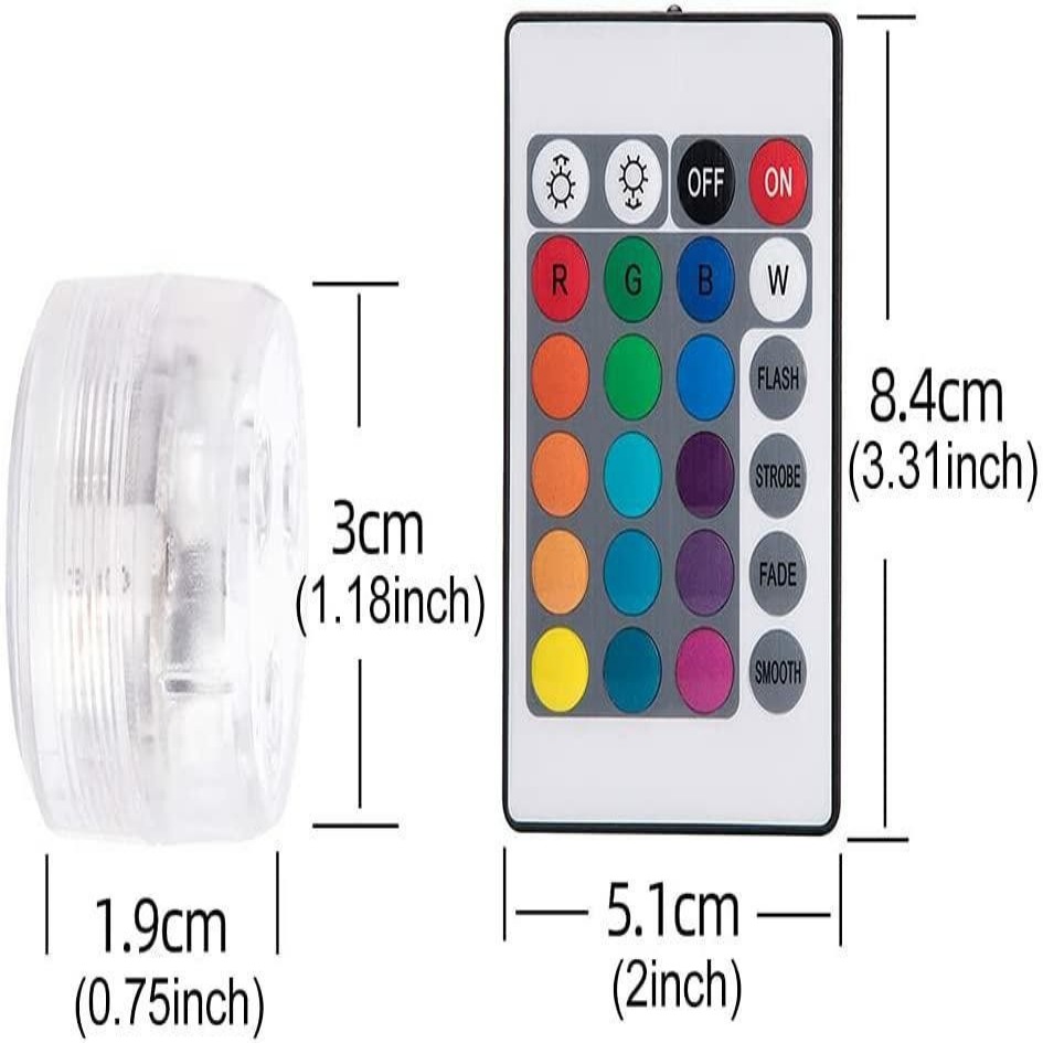 Small knob fish tank lamp diving lamp LED3 lamp 5050 infrared 24 key remote control seven vase lamp floating landscape lamp