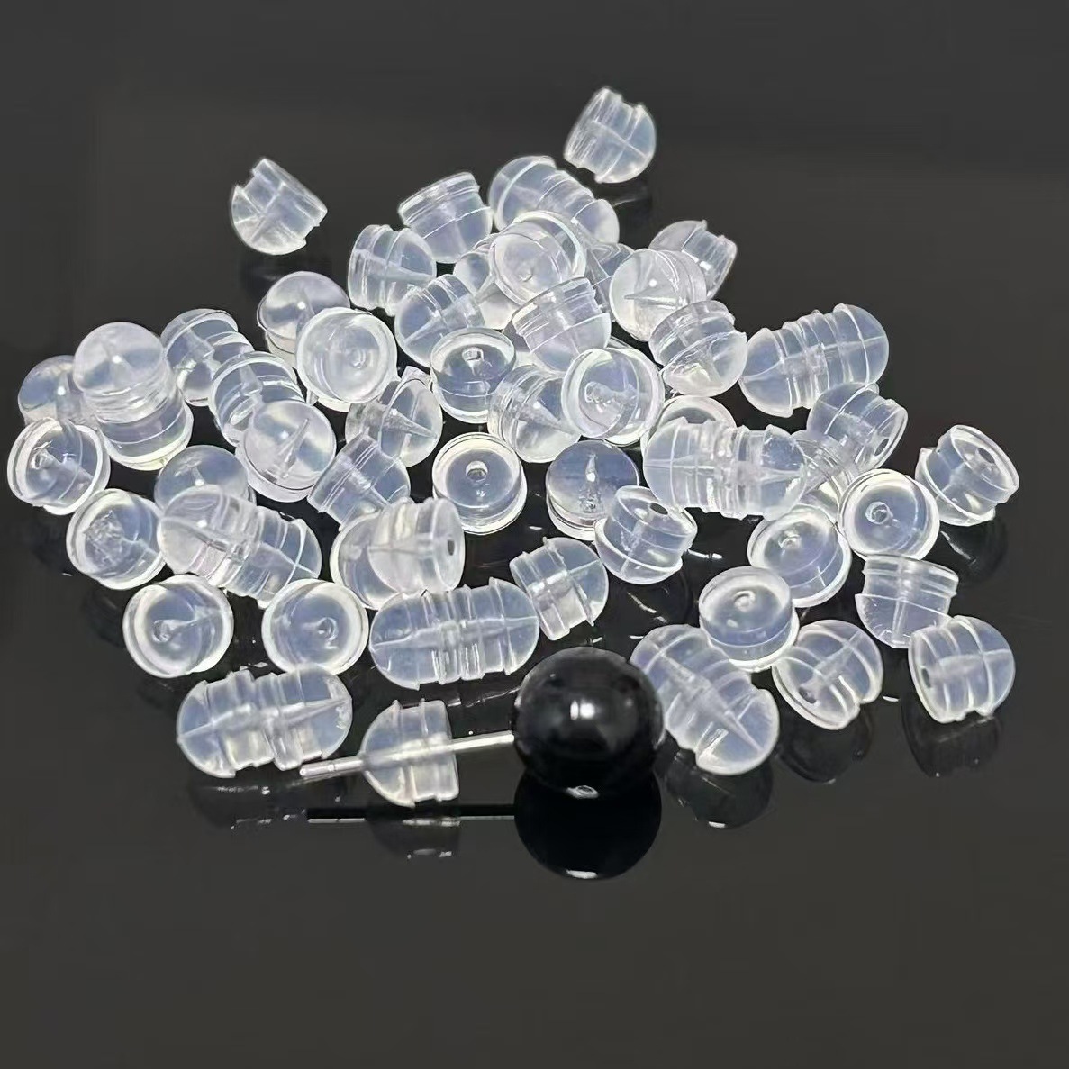 Transparent Silicone Burger Ear Plugs DIY Earring Accessories Are Firm and Not Prone to Yellowing, Food-Grade Silicone Ear Stud Plugs