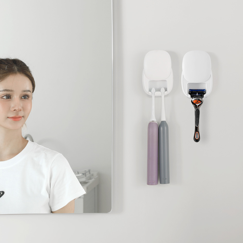 Cross-border household wall-mounted non-perforated toothbrush sterilizer UVC ultraviolet sterilization drying toothbrush box rack