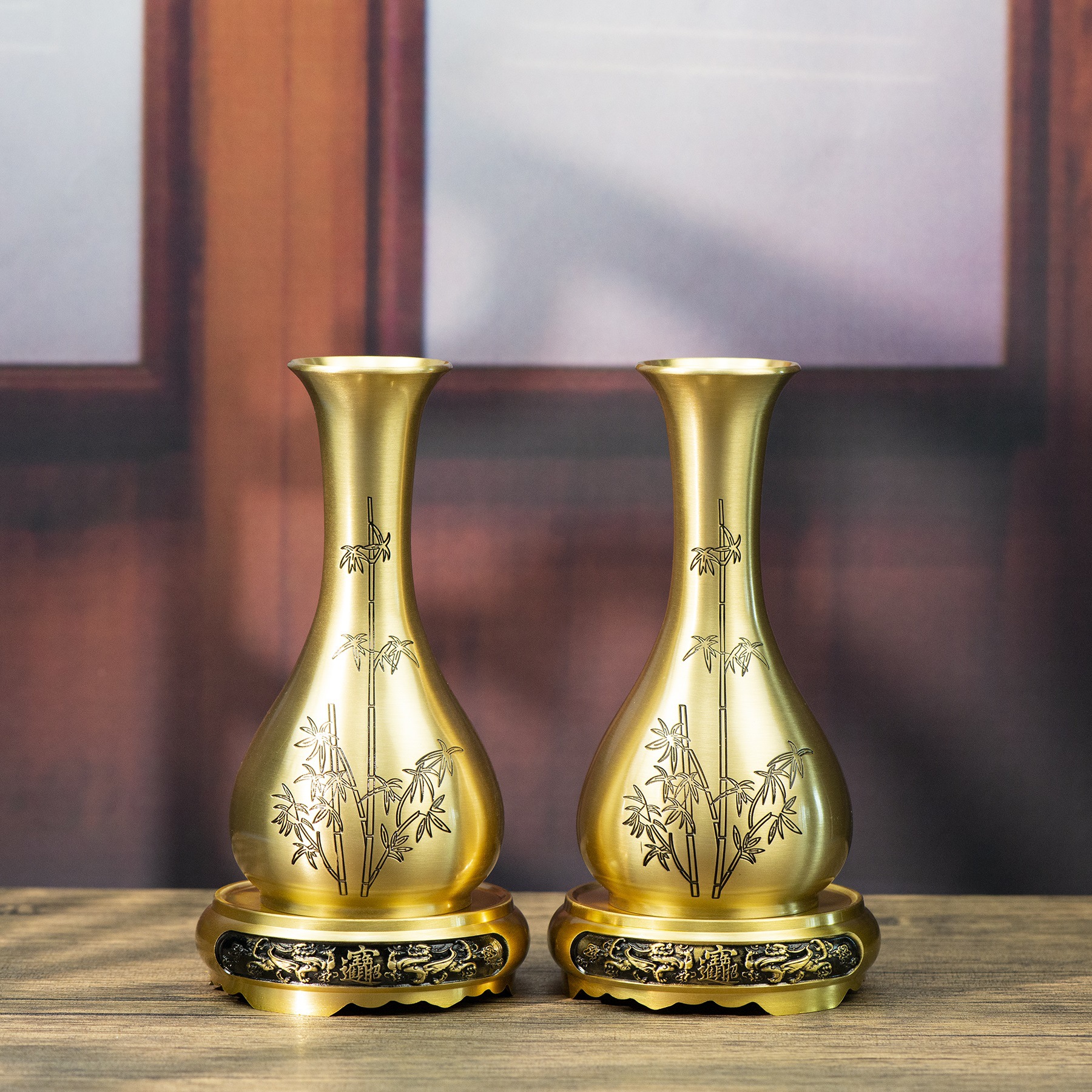 Чистая медная маленькая ваза, настольные украшения, медная ваза для подношений Будде, цветочная ваза, нефритовая ваза