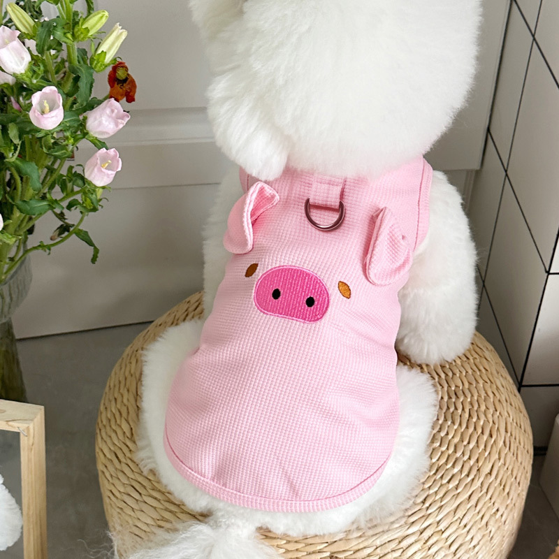 Spring and Summer New Japanese-Korean Ins Style Pet Dog Dog Cat Clothes Teddy Bixiong VIP Tow Waffle Vest