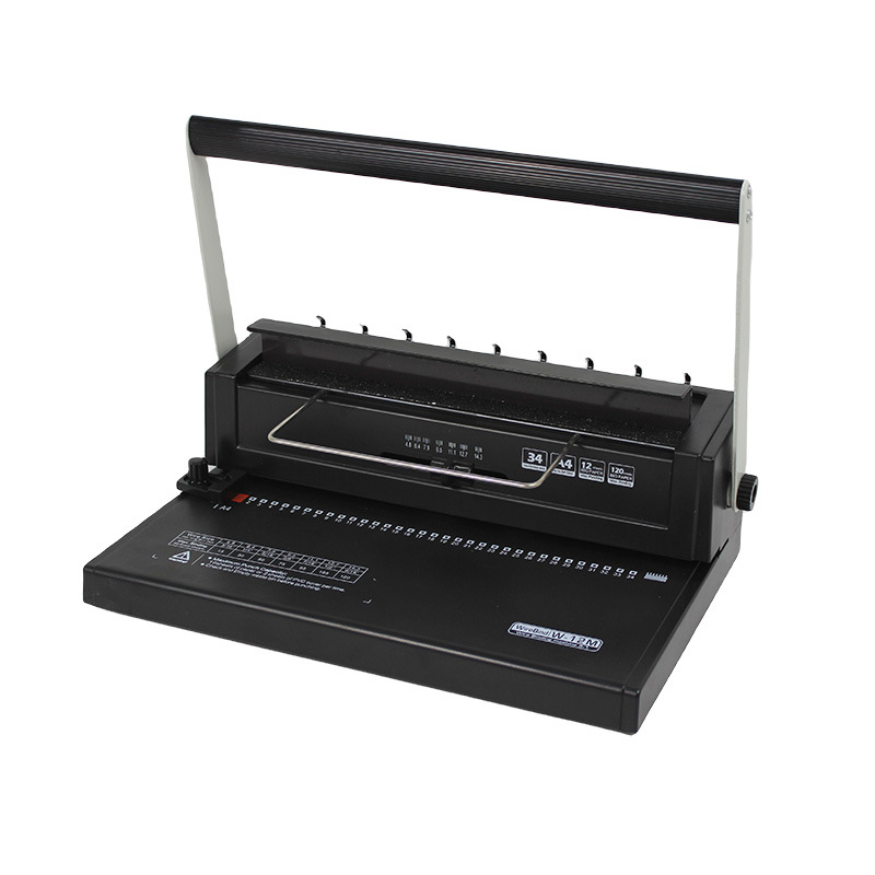 W12M Iron Ring YO Double Coil Binding Machine 34 Hole A4 Picture Album Office File Menu Tender Punching Machine Loose-leaf Book