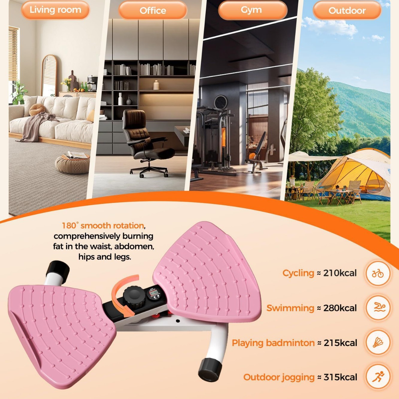 扭腰盘家用健身计数扭腰机跨境专供拉力绳腰部扭扭器健腹瘦腰锻炼