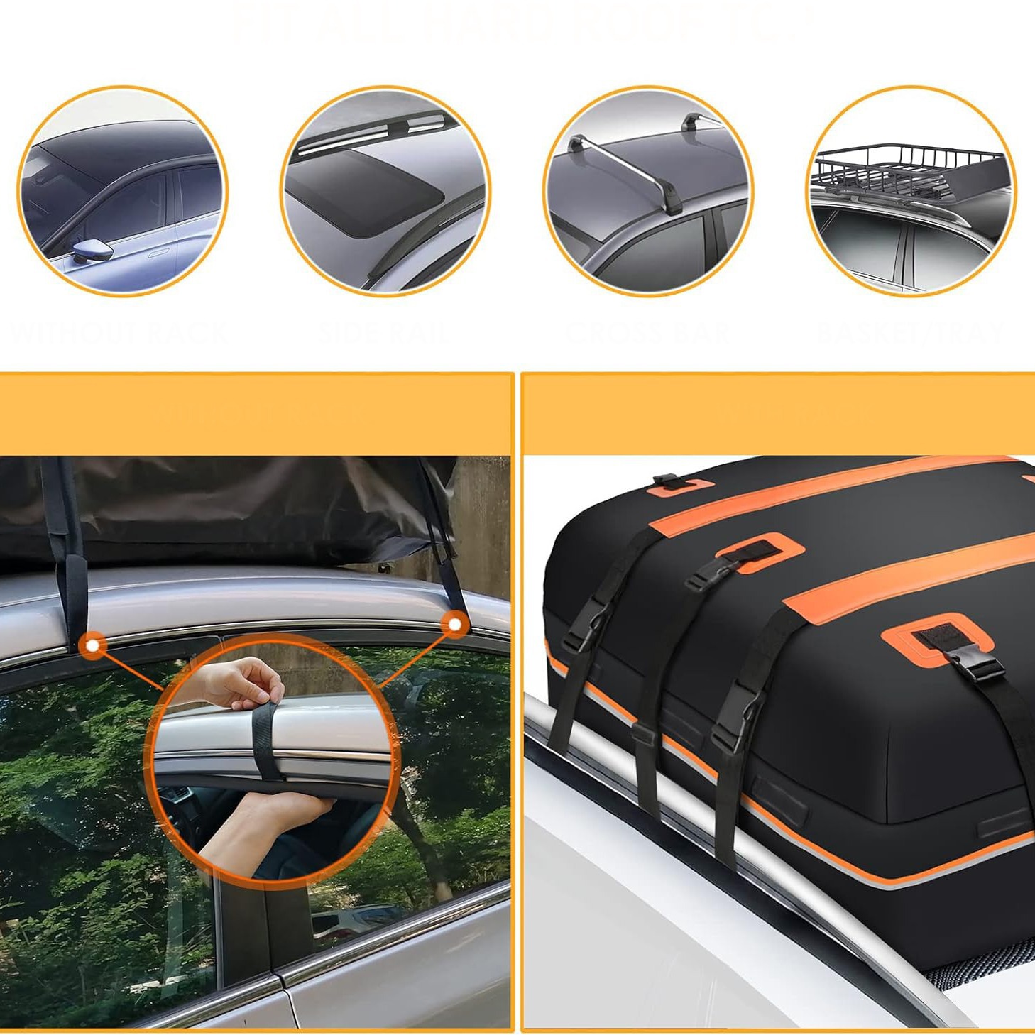 Cross-border new roof bag 500D mesh cloth high frequency pressure hot waterproof sunscreen car roof luggage bag roof bag